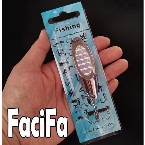 30pcs 56g / 2oz Metal Spoon Fishing Lure with iridescent Sticker and Silvery Thick Treble hook