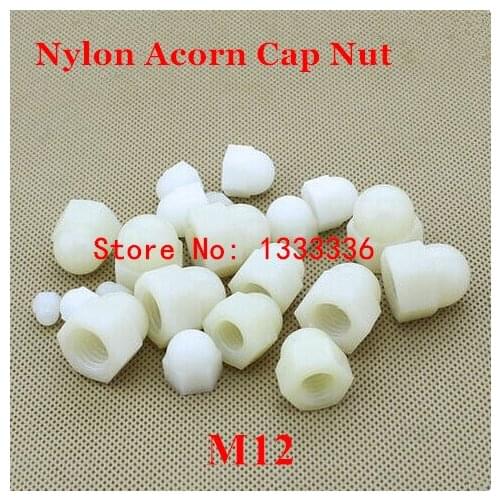 100pcs M12 Nylon Hex Acorn Nuts DIN1587 Plastic Hexagon Domed Cap Nut