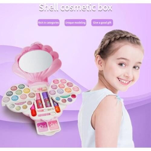 22802SN Shell Makeup Box Girls Princess Games Baby Cosmetics Toy Beauty Fashion Children Makeup Play House Toy for Girls Gift