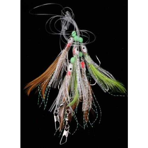 5pcs Saltwater Barbed Hook Tackles Flashing Fishing Of Cod Fisherman