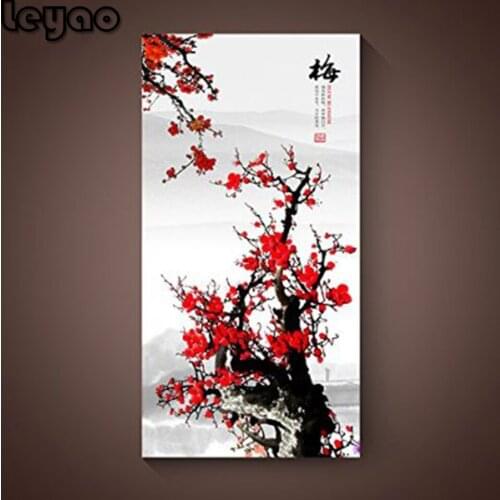 Diamond Embroidery Red plum Picture Of Rhinestones Diamond Painting chinese style Full Square 5D Beaded DIY Handmade Hobby