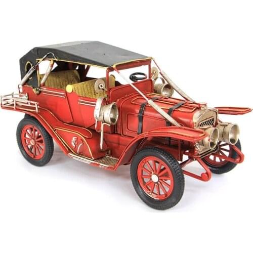 Antique Decor Metal Vintage Red Car Retro Creative Desktop Trinket Miniature Gift Nostalgic Handmade Hand Painted Quality