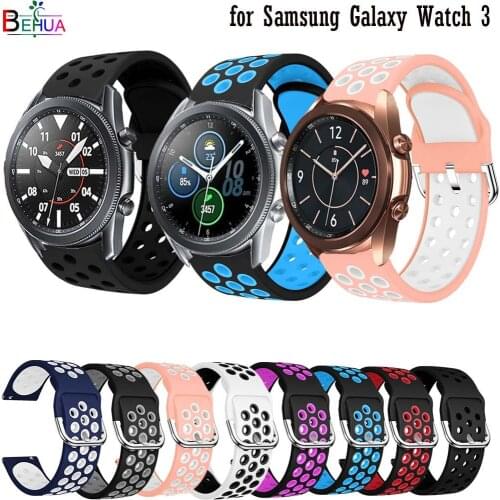 BEHAU 20mm 22mm Sport colorful Silicone watchBand for Samsung Galaxy Watch 3 41mm 45mm Smartwatch Replacement Strap bracelet new
