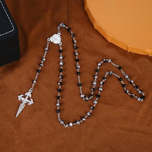 4*6mm Crystal Rosary Necklace SANTIAG Rosary Prayer Beads
