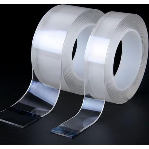 1m/3m/5m Double Sided Tape Washable Reuse Double-SidedNano Magic Tape Transparent No Trace Waterproof Adhesive Tape Nano Tape