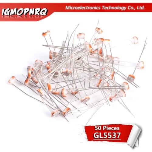 50PCS 5537 GL5537 5MM LDR Photo Light Sensitive Resistor Photoelectric Photoresistor