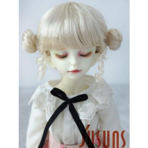 JD466 1/12 1/4 1/3 Cute two pony wig with full bang synthetic mohair wig size 4-5inch 7-8inch 8-9 inch hair doll accessories