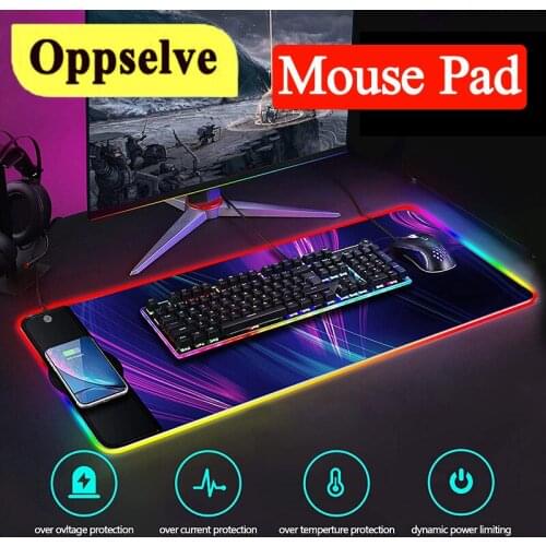 10W Wireless Charging Mouse Pad RGB Qi Mobile Phone Fast Charger For iPhone Mousepad Mat for Keyboard PC Computer Game Mouse Pad