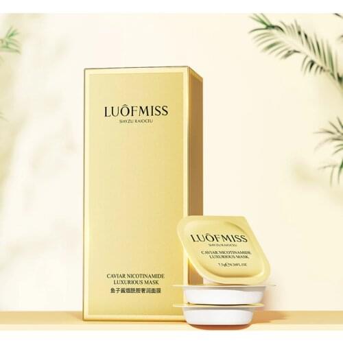 6pcs/set Caviar Nicotinamide Luxurious Mask Moisturizing Oil-control Whitening Fading Fine Lines Repairing Sleep Mask Skin Care