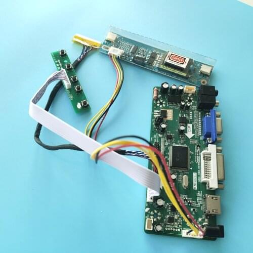 Kit for M185XW01 Controller Board 30pin 2 lamps HDMI+DVI+VGA LCD Audio driver DIY 18.5" 1366X768 panel moitor Display