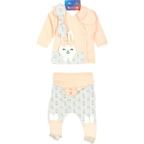 Newborn Baby Girl 5 Piece Hospital Output The Zibin Set Rabbit pattern 100% Cotton Baby Gift Layette Baby Set 0-3 9,9-12months