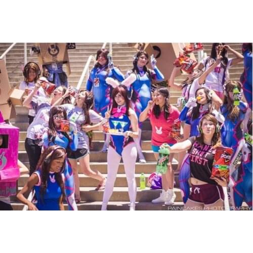 New Over Game Character D.VA Cosplay Costumes Long Sleeve DVA Jumpsuits Zentai Bodysuit Women Halloween Costumes