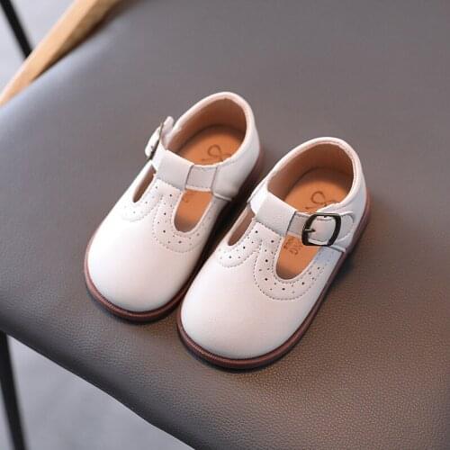 Baby Girls Shoes 2021 Spring Autumn New Children Flats Toddler Shoes Kids Brown Boys Soft Fashion Leather Shoes E518