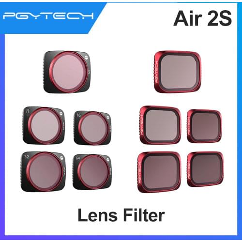 PGYTECH DJI Mavic Air 2S Lens Filter Professional ND Set ND8 ND16 ND32 ND64 NDPL 8 16 32 64 UV CPL Filter Kit for Air 2S