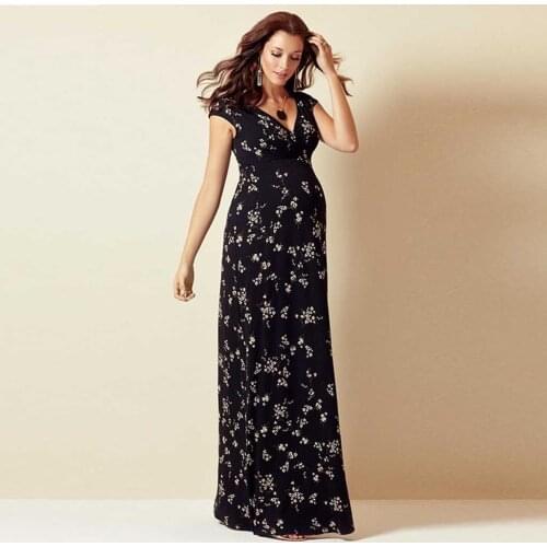 Maternity Dress Floral Short-Sleeved Dress Pregnant Women Dress Pregnancy Clothing Long Dress Breastfeeding Clothes Ropa Premama