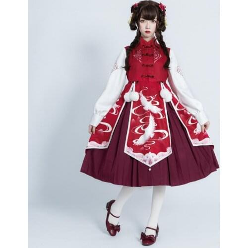 Princess tea party sweet lolita dress Hanfu retro sweet lolita elegant fashion victorian printing kawaii girl loli cosplay