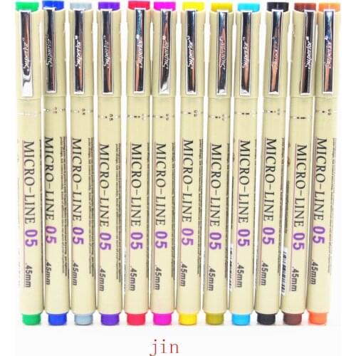 12 Colour Sketch Micron pen 0.5 mm Superior needle drawing pen Fine liner Drawing Manga Anime Marker fine colour New