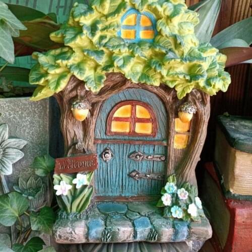 Fairy Door Garden Miniature Trees Fairies Door Wall Hanging Decor Fairy House Statue Outdoor Miniature Fairy Garden Door