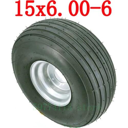 High Quality 15x6.00-6 Vacuum Tire With Wheel Hub Is Suitable For 168cc Go Kart Atv Motorcycle Wheel Rim