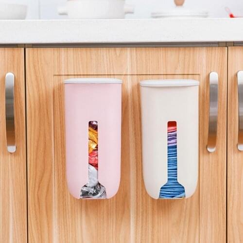 Storage Box Punch-free Wall Mount PP Garbage Bag Storage Case for Kitchen