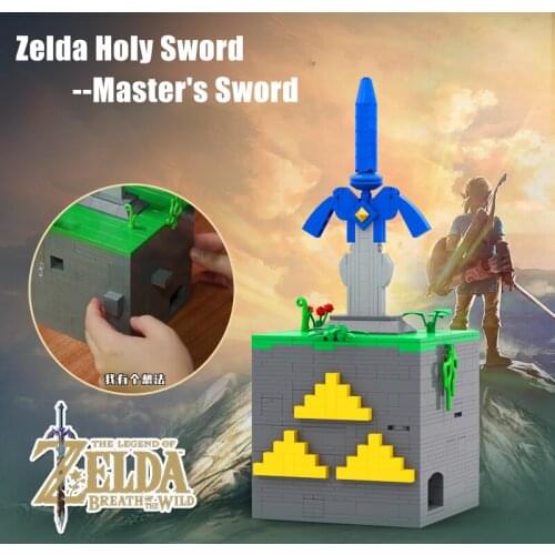 Zelda Breath of the Wild Moc Architecture Hyrule Castle And Master Sword Blocks Weapon Bricks Educational Toys For Children Gift