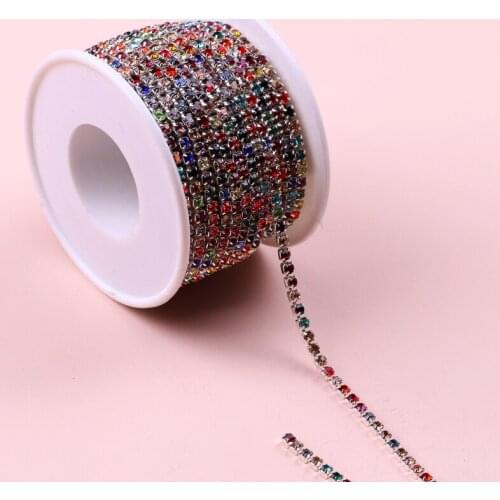 10 Yard/Roll Rhinestone Cup Chain,Clear Rose Gold Blue Fashion Decoration Trim,Dense And Closed Garment Diy Crystal Trimming