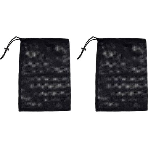 2 Pcs Pump Barrier Bag, 12 x 15.7 Inch Pond Pump Filter Bag with Drawstring Pond Mesh for Pond Biofilter Aquarium Filtration, Bl