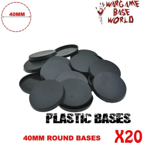 20PCS 40mm Gaming Miniatures plastic round bases for wargames