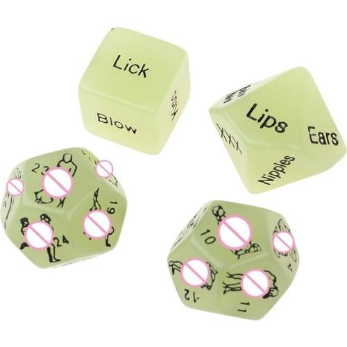 4Pcs Position Love Action Dice D12 D10 D6 for Erotic Glow Night Play Toy