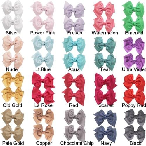 40pcs/lot Hair Bows Clips for Girls Chiffon Ribbon Boutique Pigtail Alligator Clips Bow Hair Barrettes For Girls Toddlers Kids