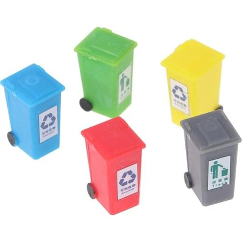 5Pcs 1/87 model Garbage Trash Can Rubbish Bin model train railway layout