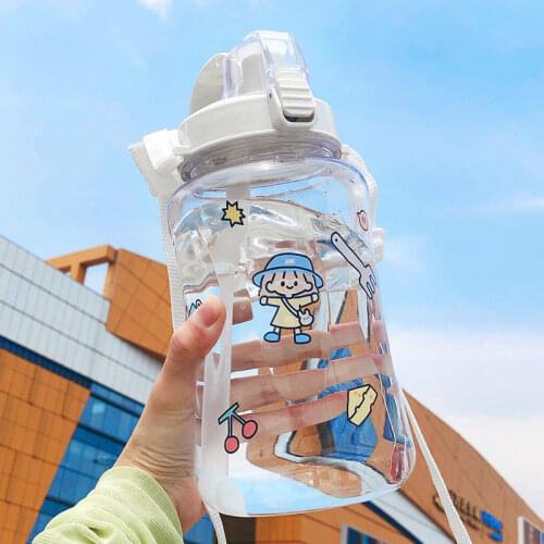 600/1000/1500/2000 ML Water Bottles 20.2/33.8/50.7/67.6 Oz Water Cup Large Capacity Straw Cup Sports Fitness Plastic Bottle