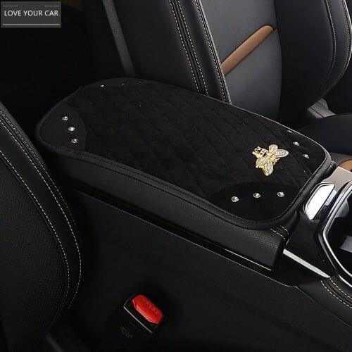 Car armrest box cushion universal car interior central hand-held box cover plush booster pad child protection pad