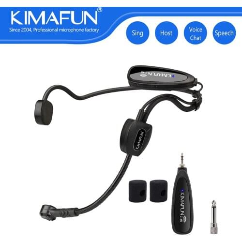 KIMAFUN Wireless Headset Microphone System For Singing Host Speech Youtube Live Interview Conference Transmitter Recevier Sets