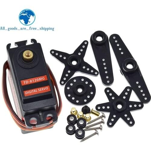 TZT TD-8120MG Waterproof Metal Gear Digital Servo with 20kg High Torque 180Angle for RC Remote Control Car Model Vehicle