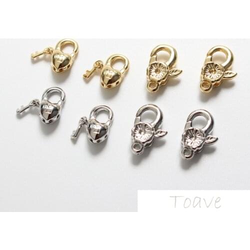 Colour-retaining copper-plated 18K gold imported lobster buckle bracelet necklace fittings tail spring buckle DIY fittings