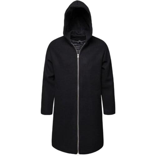 DQIYU Men's Hooded Trench Coats
