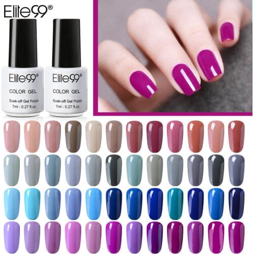 Elite99 7ML Nude Color Series Gel Lacquer Varnish Pure Colors Semi Permanent Enamel Nail Gel Vernis Top Base Coat Nail Primer
