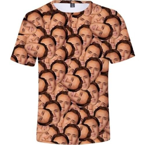 Famous Director Actor Nicolas Cage 3D Tshirt Funny T-shirt Oversized T Shirt Mens and Womens T-shits Graphic TShirts Goth Tops