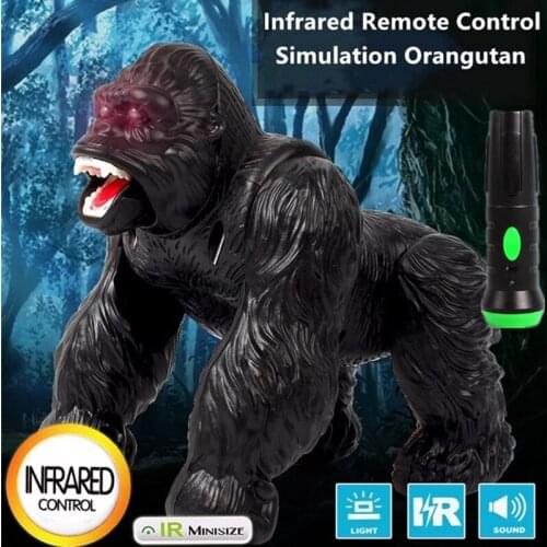 Lighting Infrared High Simulation Gorilla Remote Control Animal Electric Toy Can Sound Music Funny Terrifying Effect Kid Gifts