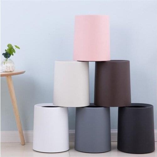 Nordic Creative 8L Trash Can Japanese Style Home Living Room Bathroom Uncovered Double Large Office Paper bucket Kitchen Tools