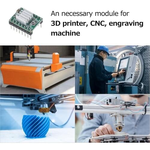 5PCS A4988 Stepper Motor Drive Module Step Motor Driver Plate Driving Board 3D Printer Accessories with Heat Sink