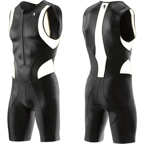 Mens Short Sleeveless Triathlon Tri Suit Lycra White Red Blue Bike Mountain Bike MTB Road Bike Cycling Clothing Apparel