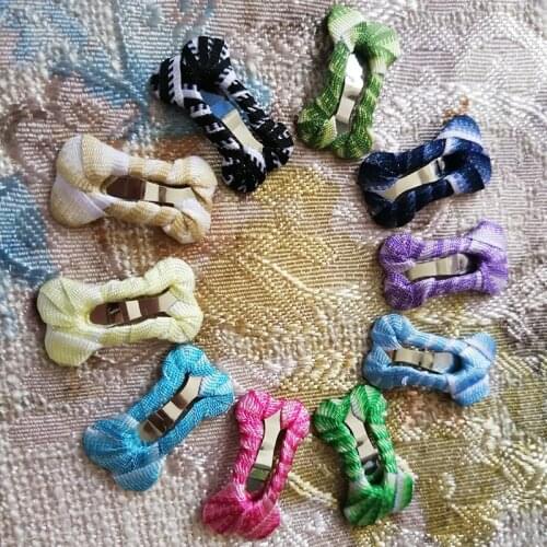 2018 New 2.5cm Pet Dog Hair Clips Fashion Cute Small Cat Dog Hairpin Pet Grooming Cute Bone type BB clip 20pcs/lot