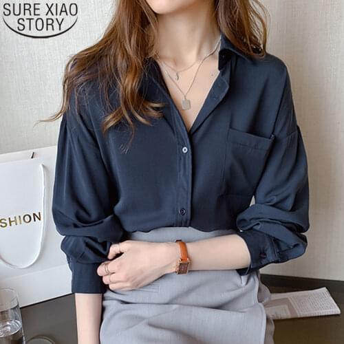 2021 Autumn Korean Fashion Plus Size Clothing Loose Shirt Long Sleeve Sunscreen Shirt and Blouse Office Lady Women Tops 11490