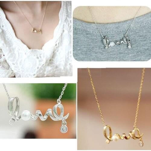 150pcs wholesale lots Fashion Silver/Golden Plated Alloy Twist Love Pearl Stud Necklace Free shipping RL380