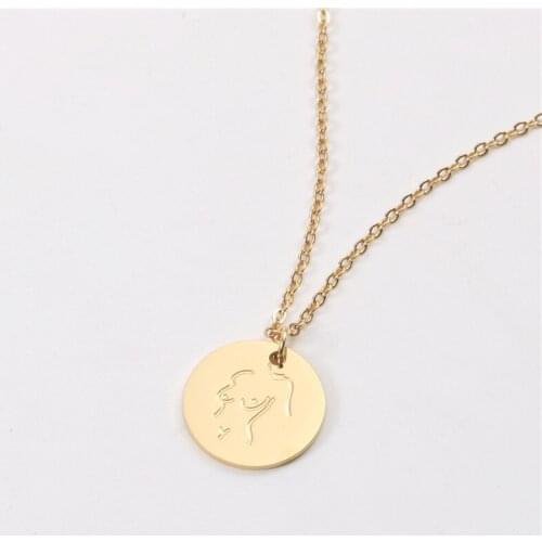 Tarnish Free 18K Gold PVD Plated 316L Stainless Steel Engraved Body Figure Pendant Necklace For Women Girl Jewelry