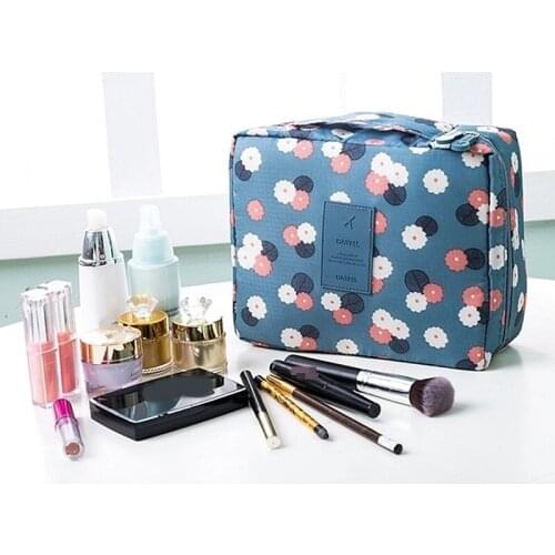 Q Waterproof Women Cosmetic Bag Oxford Cloth Makeup Bag Grooming Kit Beauty Case Female Travel Toiletries Organizer Storage