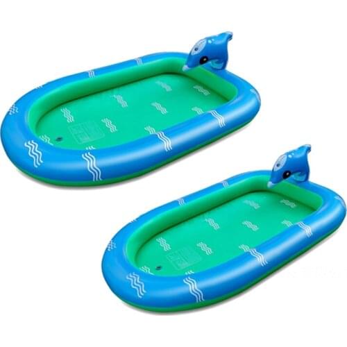 Dolphin Fordable Swimming Pool Interactive Home Garden Toy for Kid Toddler Sprinkler Water Mat Water Spray Pad F3ME