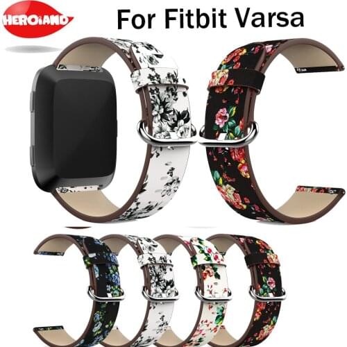 Peony Print Watch band Wrist Band Watch Strap for Fitbit versa Watchband Printed Fashion Sports Silicone Straps Bracelet Flower